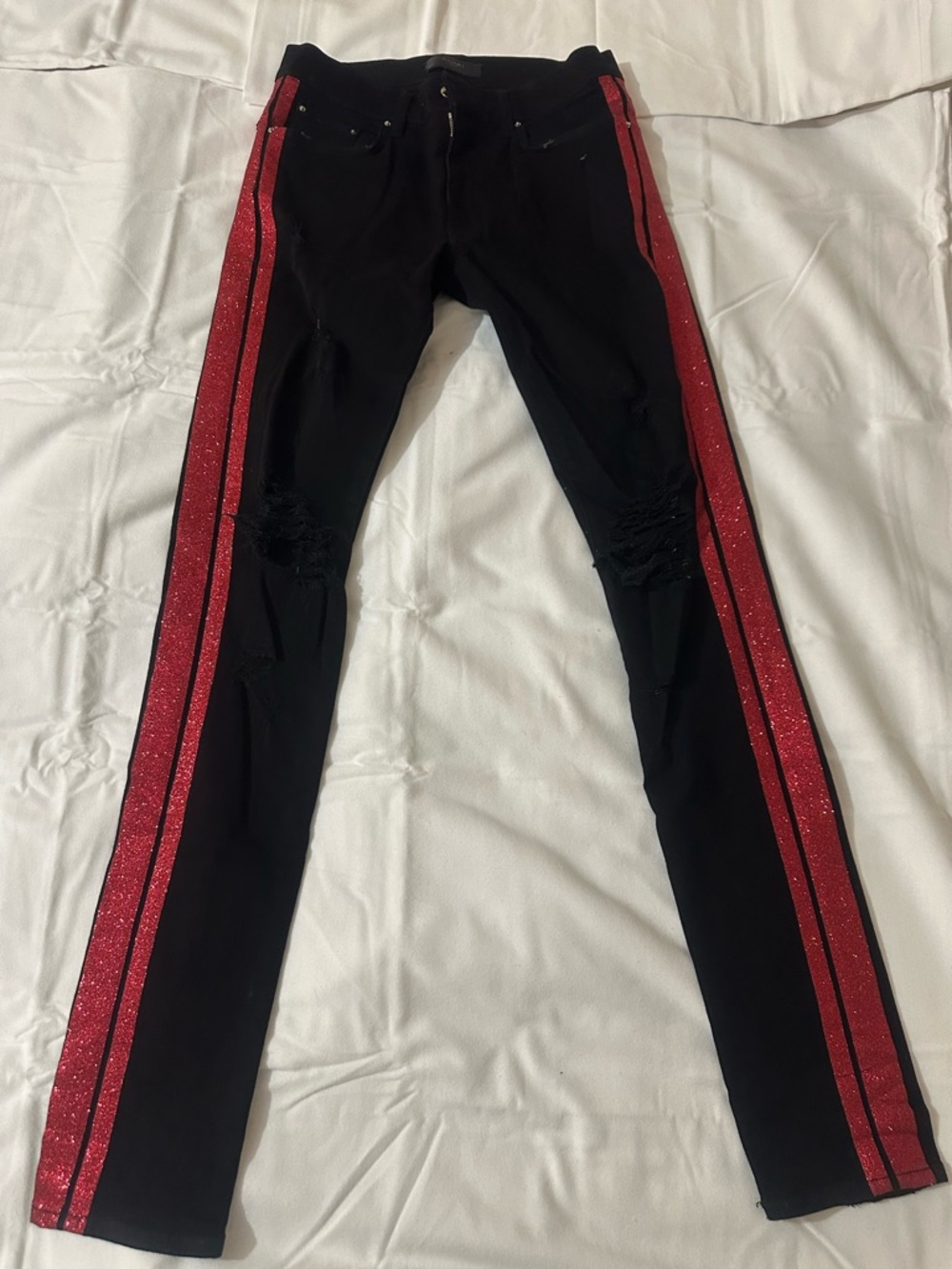 AMIRI Black Denim Jeans with Silver AMIRI Button